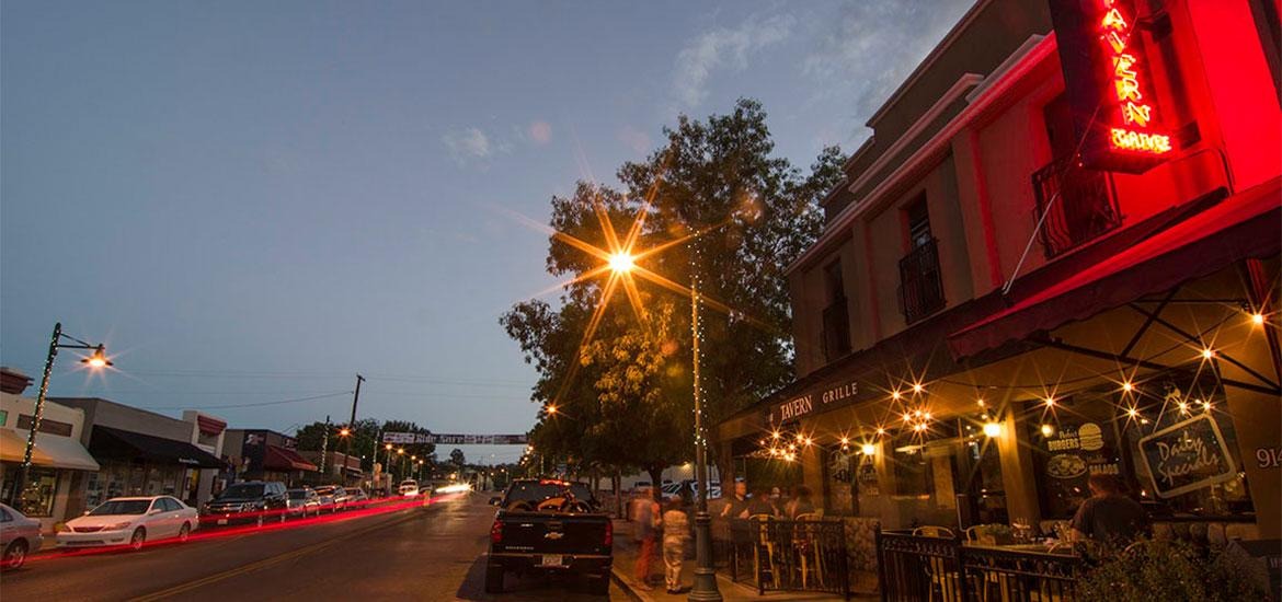 The Tavern Bar and Grille Exterior At Night